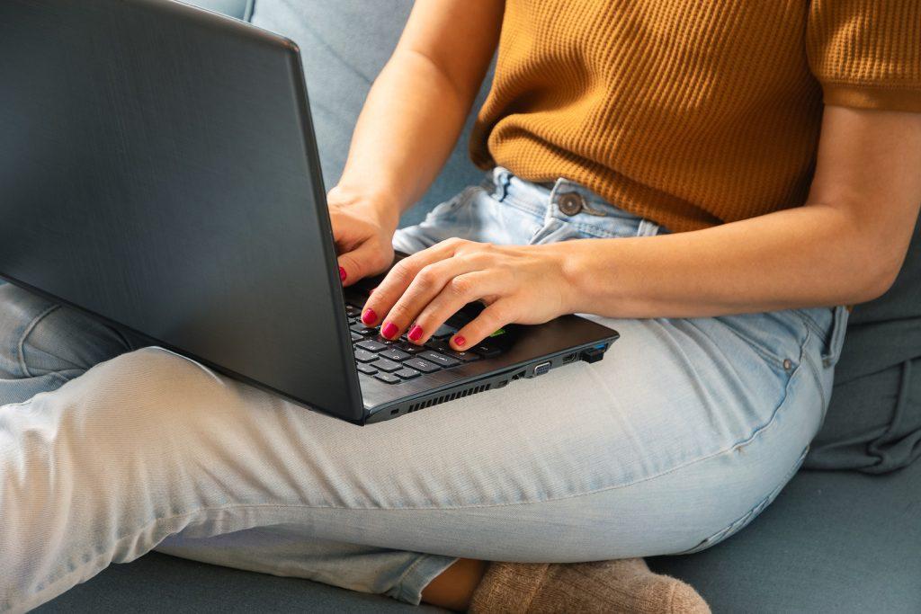 Woman Working On Laptop From Home 1024x683 5