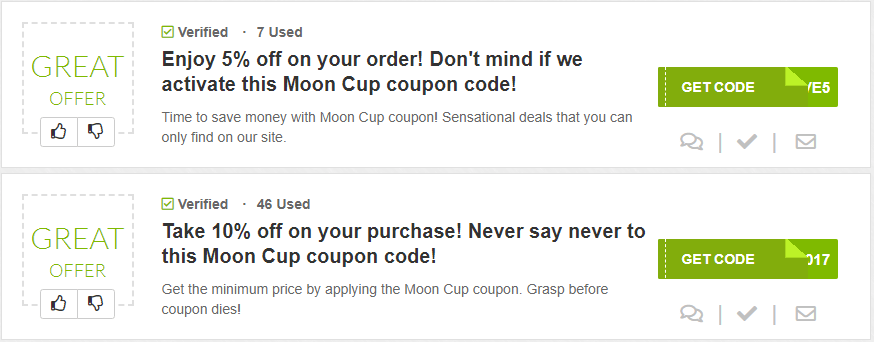 Mooncup Coupon Codes