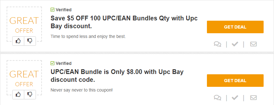 Upc bay coupon