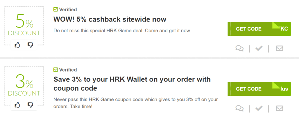 HRK Game Coupon Codes
