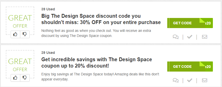 The design space coupons